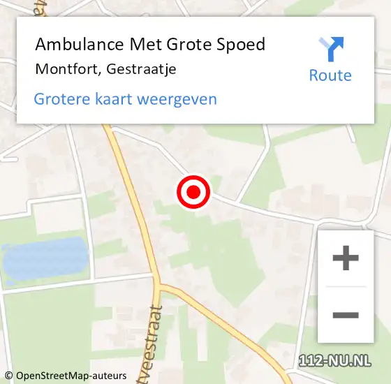 Locatie op kaart van de 112 melding: Ambulance Met Grote Spoed Naar Montfort, Gestraatje op 6 februari 2023 22:54