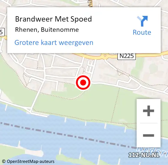 Locatie op kaart van de 112 melding: Brandweer Met Spoed Naar Rhenen, Buitenomme op 6 februari 2023 23:00