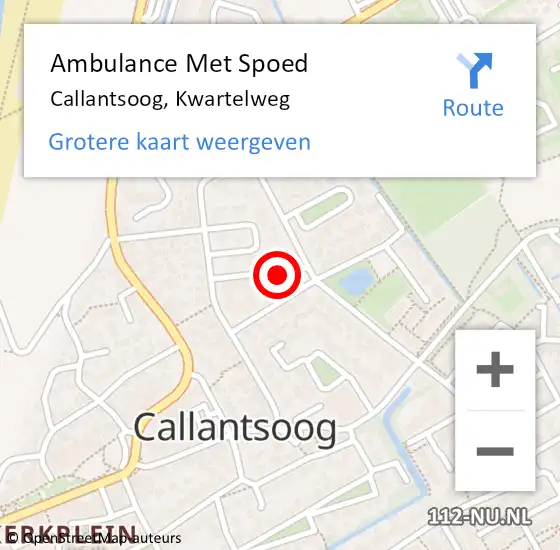 Locatie op kaart van de 112 melding: Ambulance Met Spoed Naar Callantsoog, Kwartelweg op 7 februari 2023 01:13