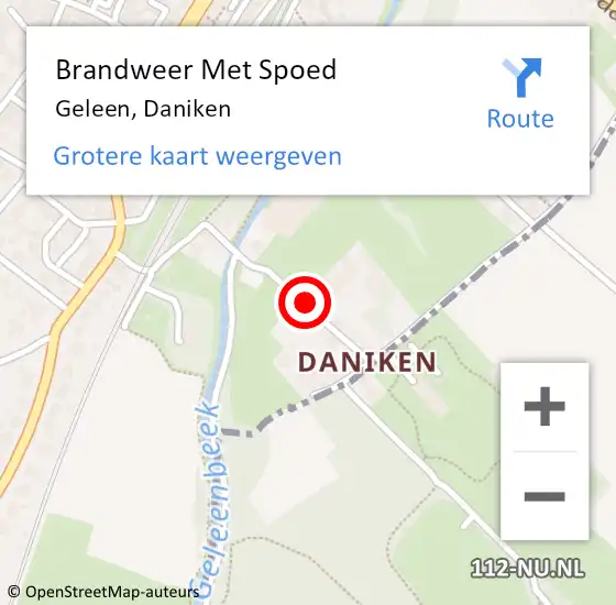 Locatie op kaart van de 112 melding: Brandweer Met Spoed Naar Geleen, Daniken op 7 februari 2023 03:17