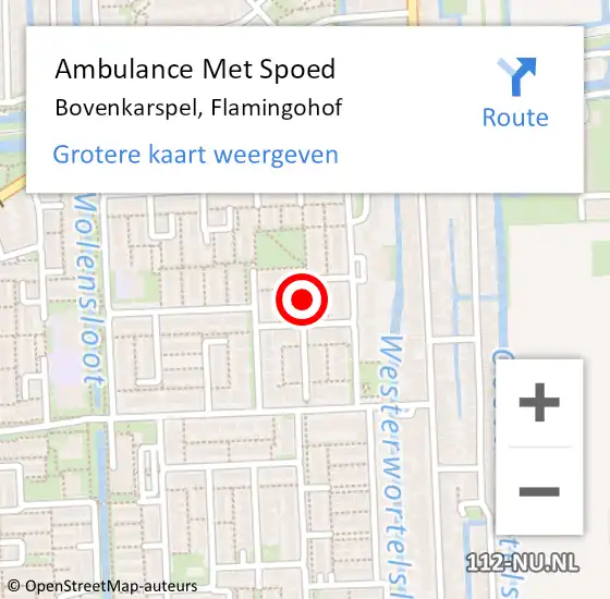 Locatie op kaart van de 112 melding: Ambulance Met Spoed Naar Bovenkarspel, Flamingohof op 7 februari 2023 04:31