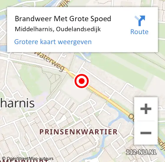 Locatie op kaart van de 112 melding: Brandweer Met Grote Spoed Naar Middelharnis, Oudelandsedijk op 7 februari 2023 05:36