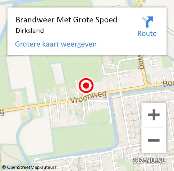 Locatie op kaart van de 112 melding: Brandweer Met Grote Spoed Naar Dirksland op 7 februari 2023 05:37