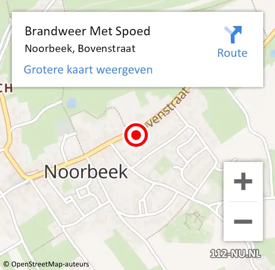 Locatie op kaart van de 112 melding: Brandweer Met Spoed Naar Noorbeek, Bovenstraat op 7 februari 2023 07:13