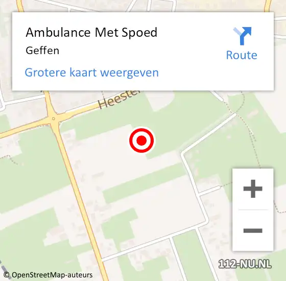 Locatie op kaart van de 112 melding: Ambulance Met Spoed Naar Geffen op 7 februari 2023 07:32