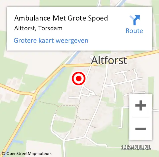 Locatie op kaart van de 112 melding: Ambulance Met Grote Spoed Naar Altforst, Torsdam op 7 februari 2023 07:40