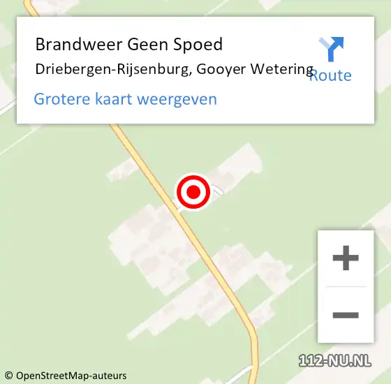 Locatie op kaart van de 112 melding: Brandweer Geen Spoed Naar Driebergen-Rijsenburg, Gooyer Wetering op 7 februari 2023 07:49