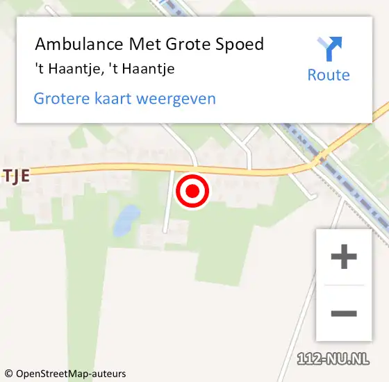 Locatie op kaart van de 112 melding: Ambulance Met Grote Spoed Naar 't Haantje, 't Haantje op 7 februari 2023 08:46