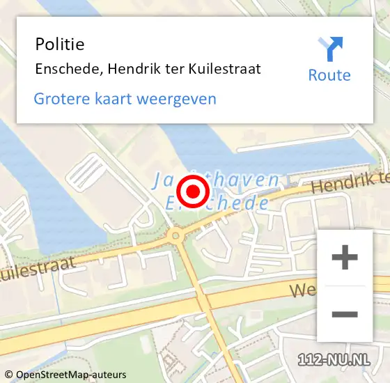 Locatie op kaart van de 112 melding: Politie Enschede, Hendrik ter Kuilestraat op 7 februari 2023 08:52