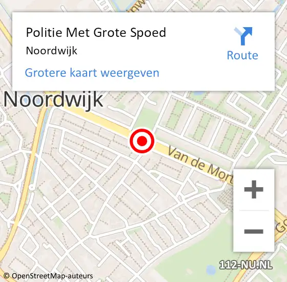 Locatie op kaart van de 112 melding: Politie Met Grote Spoed Naar Noordwijk op 7 februari 2023 09:06