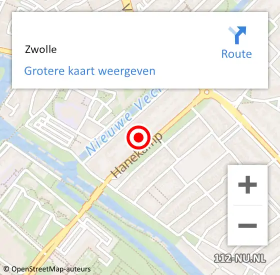 Locatie op kaart van de 112 melding:  Zwolle op 7 februari 2023 10:21