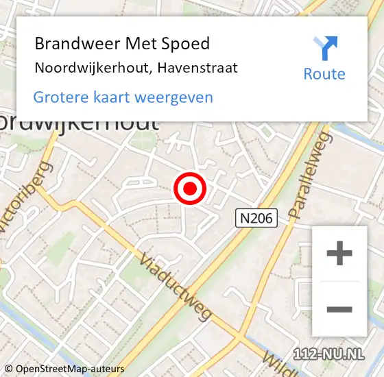 Locatie op kaart van de 112 melding: Brandweer Met Spoed Naar Noordwijkerhout, Havenstraat op 7 februari 2023 10:31