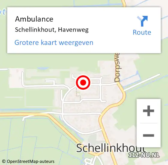 Locatie op kaart van de 112 melding: Ambulance Schellinkhout, Havenweg op 7 februari 2023 11:50