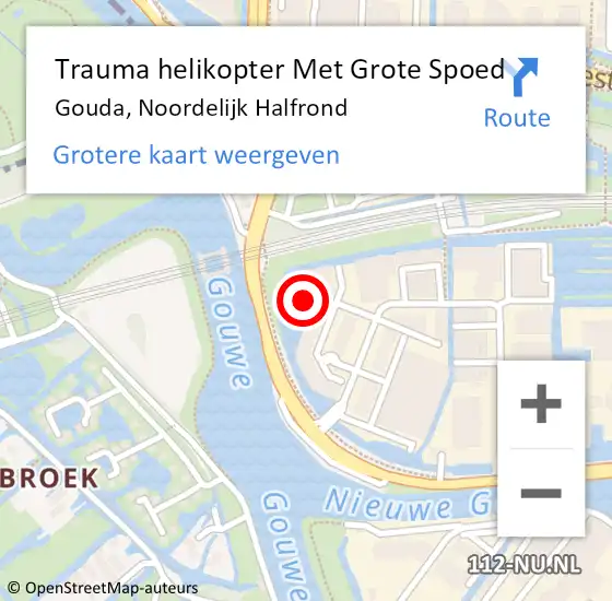 Locatie op kaart van de 112 melding: Trauma helikopter Met Grote Spoed Naar Gouda, Noordelijk Halfrond op 7 februari 2023 11:57