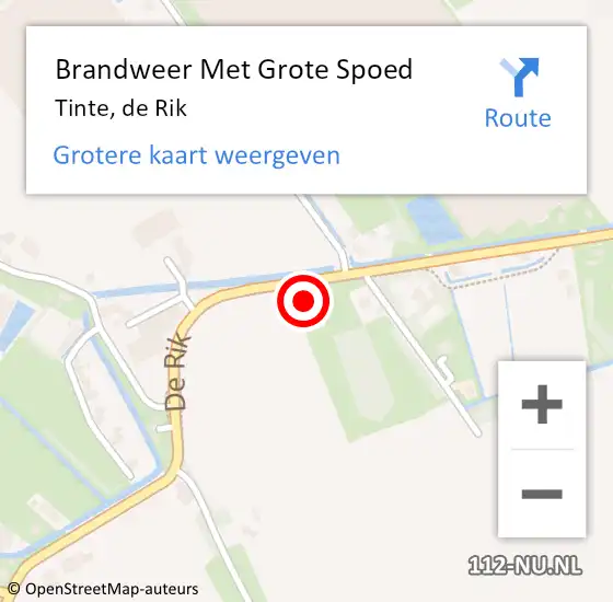 Locatie op kaart van de 112 melding: Brandweer Met Grote Spoed Naar Tinte, de Rik op 7 februari 2023 12:04