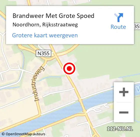 Locatie op kaart van de 112 melding: Brandweer Met Grote Spoed Naar Noordhorn, Rijksstraatweg op 14 augustus 2014 18:13