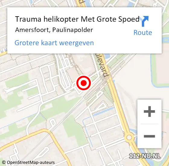 Locatie op kaart van de 112 melding: Trauma helikopter Met Grote Spoed Naar Amersfoort, Paulinapolder op 7 februari 2023 12:40