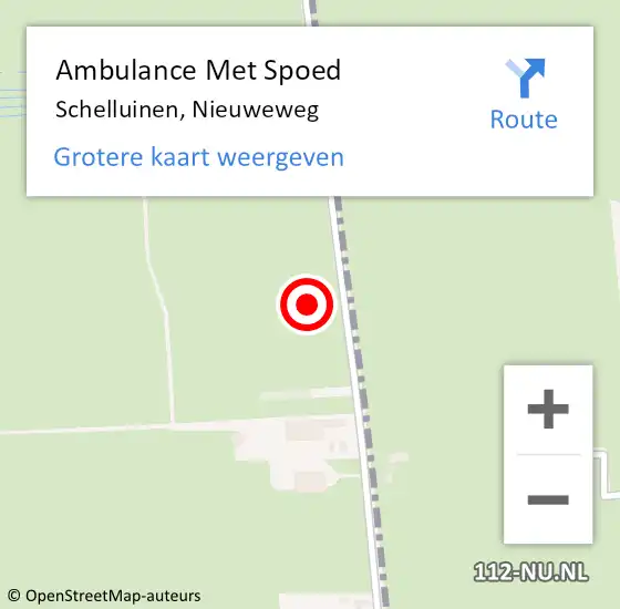 Locatie op kaart van de 112 melding: Ambulance Met Spoed Naar Schelluinen, Nieuweweg op 7 februari 2023 13:30