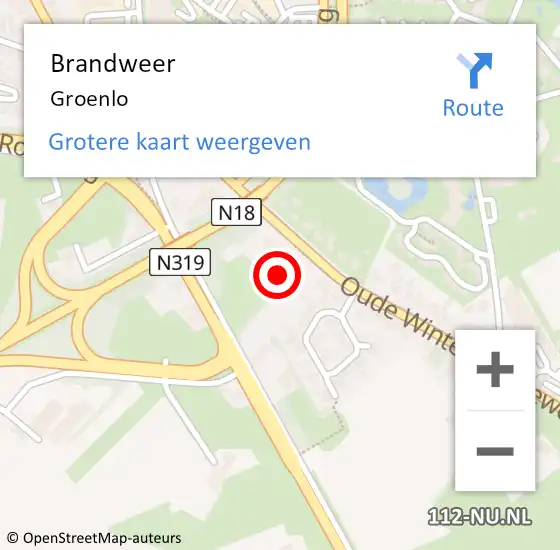 Locatie op kaart van de 112 melding: Brandweer Groenlo op 7 februari 2023 13:34