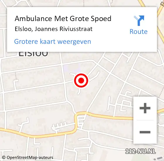 Locatie op kaart van de 112 melding: Ambulance Met Grote Spoed Naar Elsloo, Joannes Riviusstraat op 11 oktober 2013 14:37