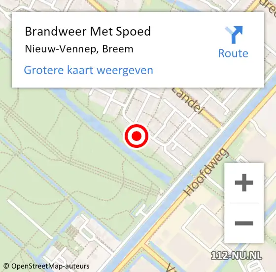 Locatie op kaart van de 112 melding: Brandweer Met Spoed Naar Nieuw-Vennep, Breem op 7 februari 2023 14:29