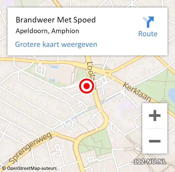 Locatie op kaart van de 112 melding: Brandweer Met Spoed Naar Apeldoorn, Amphion op 7 februari 2023 15:21