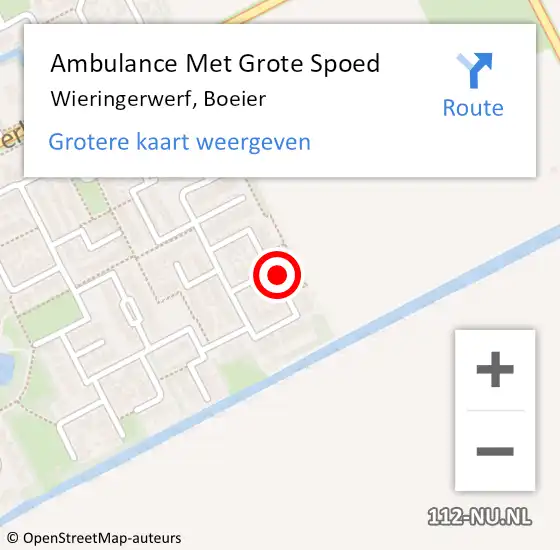 Locatie op kaart van de 112 melding: Ambulance Met Grote Spoed Naar Wieringerwerf, Boeier op 7 februari 2023 15:31