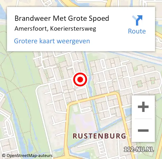 Locatie op kaart van de 112 melding: Brandweer Met Grote Spoed Naar Amersfoort, Koerierstersweg op 7 februari 2023 16:14