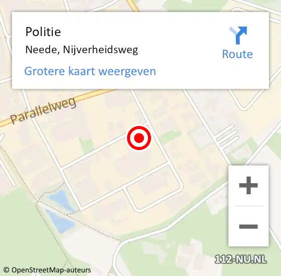 Locatie op kaart van de 112 melding: Politie Neede, Nijverheidsweg op 7 februari 2023 16:32