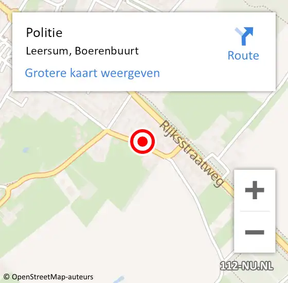 Locatie op kaart van de 112 melding: Politie Leersum, Boerenbuurt op 7 februari 2023 16:50