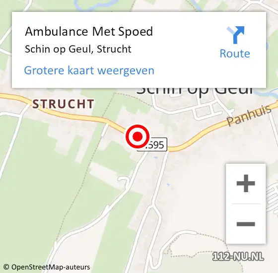 Locatie op kaart van de 112 melding: Ambulance Met Spoed Naar Schin op Geul, Strucht op 14 augustus 2014 18:57