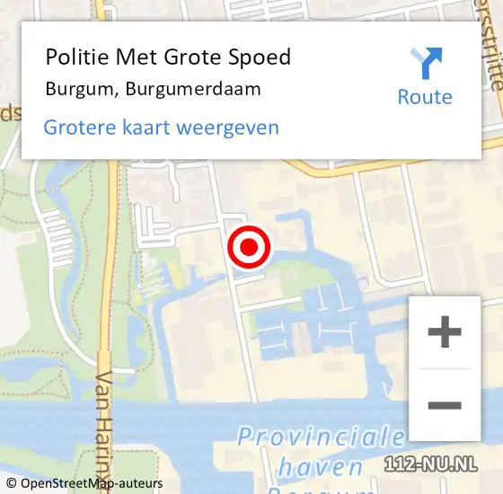 Locatie op kaart van de 112 melding: Politie Met Grote Spoed Naar Burgum, Burgumerdaam op 7 februari 2023 16:59
