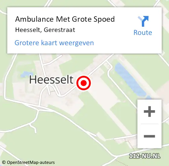 Locatie op kaart van de 112 melding: Ambulance Met Grote Spoed Naar Heesselt, Gerestraat op 7 februari 2023 17:05