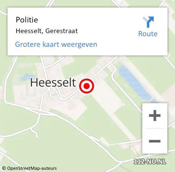 Locatie op kaart van de 112 melding: Politie Heesselt, Gerestraat op 7 februari 2023 17:21