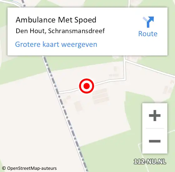 Locatie op kaart van de 112 melding: Ambulance Met Spoed Naar Den Hout, Schransmansdreef op 14 augustus 2014 19:02