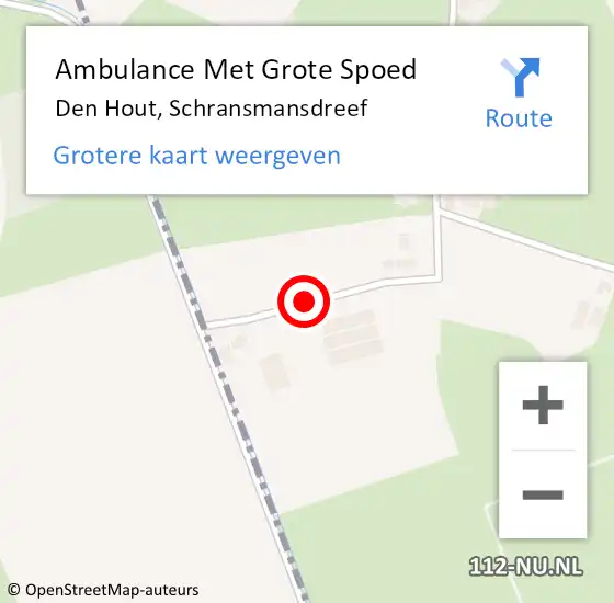 Locatie op kaart van de 112 melding: Ambulance Met Grote Spoed Naar Den Hout, Schransmansdreef op 14 augustus 2014 19:02