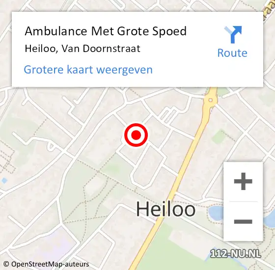 Locatie op kaart van de 112 melding: Ambulance Met Grote Spoed Naar Heiloo, Van Doornstraat op 7 februari 2023 18:16
