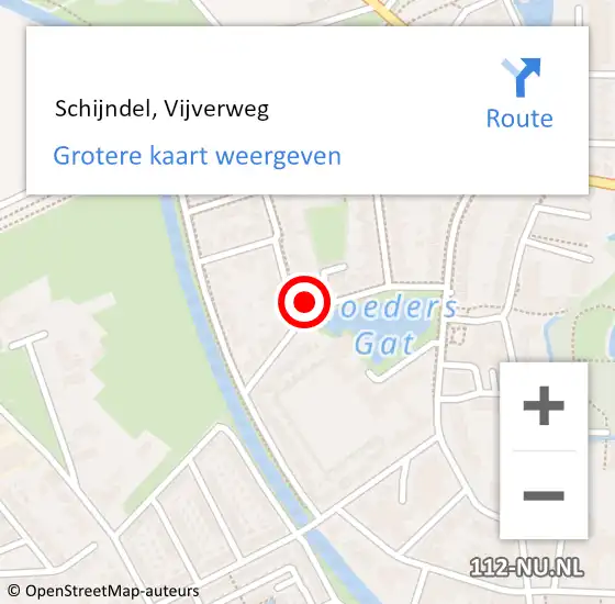 Locatie op kaart van de 112 melding:  Schijndel, Vijverweg op 7 februari 2023 18:35