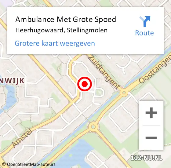 Locatie op kaart van de 112 melding: Ambulance Met Grote Spoed Naar Heerhugowaard, Stellingmolen op 7 februari 2023 18:37