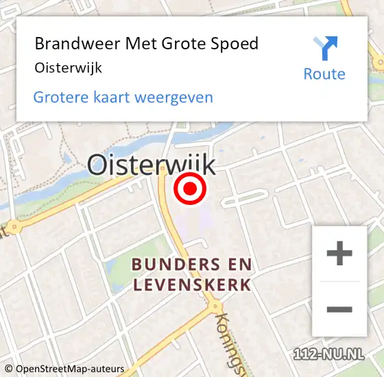 Locatie op kaart van de 112 melding: Brandweer Met Grote Spoed Naar Oisterwijk op 7 februari 2023 19:07