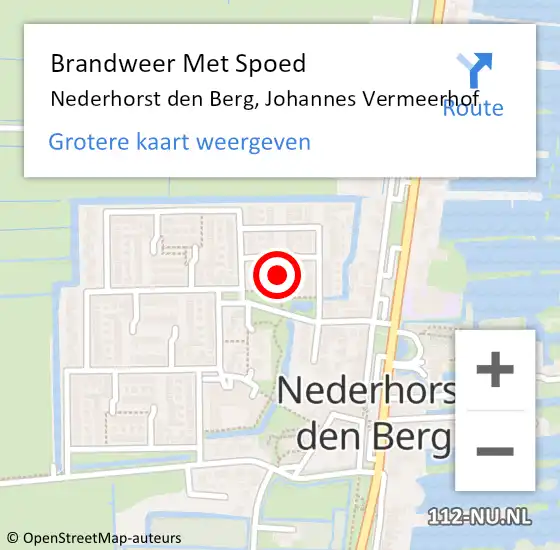 Locatie op kaart van de 112 melding: Brandweer Met Spoed Naar Nederhorst den Berg, Johannes Vermeerhof op 7 februari 2023 20:06