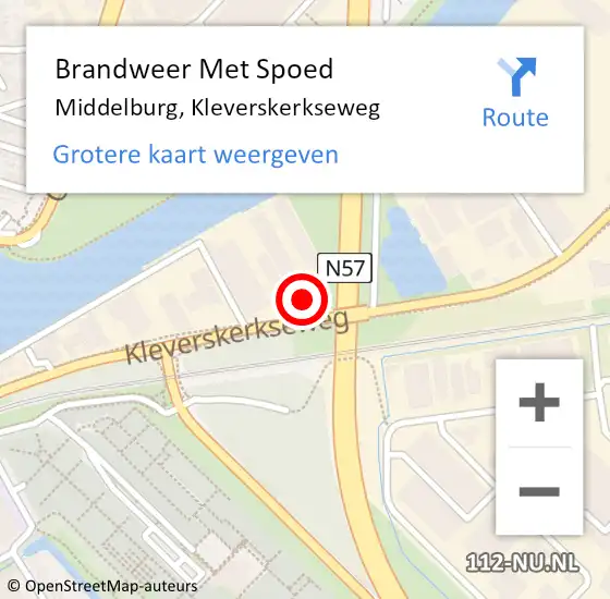 Locatie op kaart van de 112 melding: Brandweer Met Spoed Naar Middelburg, Kleverskerkseweg op 7 februari 2023 20:12