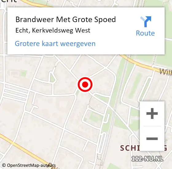 Locatie op kaart van de 112 melding: Brandweer Met Grote Spoed Naar Echt, Kerkveldsweg West op 7 februari 2023 20:14