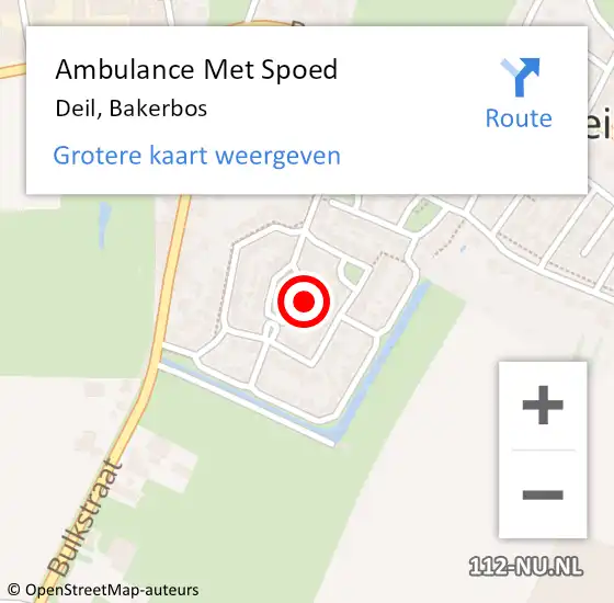 Locatie op kaart van de 112 melding: Ambulance Met Spoed Naar Deil, Bakerbos op 7 februari 2023 20:18