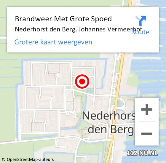 Locatie op kaart van de 112 melding: Brandweer Met Grote Spoed Naar Nederhorst den Berg, Johannes Vermeerhof op 7 februari 2023 20:28