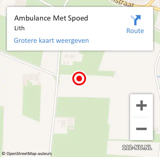 Locatie op kaart van de 112 melding: Ambulance Met Spoed Naar Lith op 7 februari 2023 20:33
