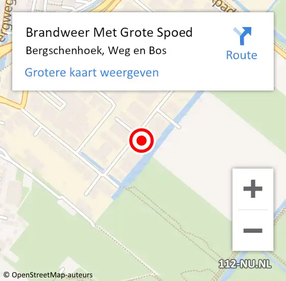 Locatie op kaart van de 112 melding: Brandweer Met Grote Spoed Naar Bergschenhoek, Weg en Bos op 7 februari 2023 22:23