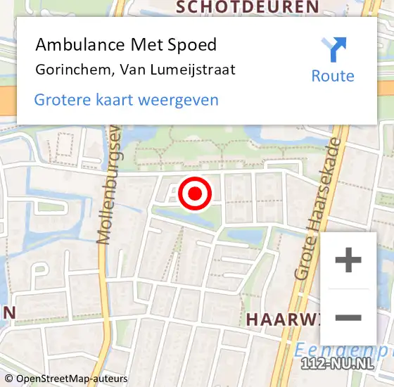 Locatie op kaart van de 112 melding: Ambulance Met Spoed Naar Gorinchem, Van Lumeijstraat op 7 februari 2023 22:30