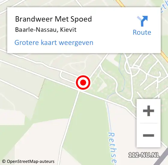 Locatie op kaart van de 112 melding: Brandweer Met Spoed Naar Baarle-Nassau, Kievit op 8 februari 2023 00:01