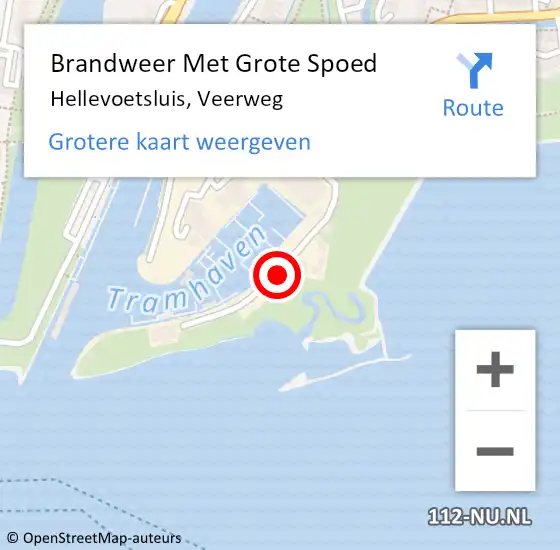 Locatie op kaart van de 112 melding: Brandweer Met Grote Spoed Naar Hellevoetsluis, Veerweg op 8 februari 2023 00:11